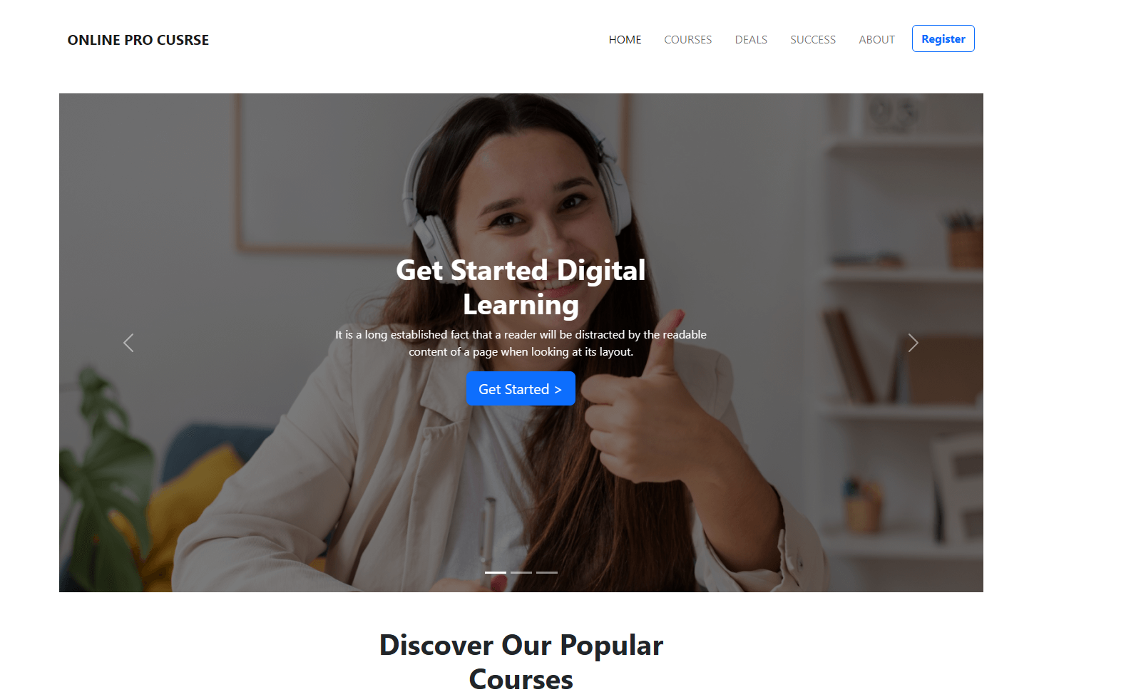 Pro Online Course — website preview